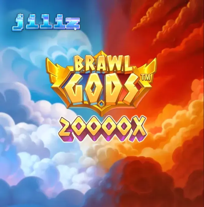 Brawl Gods slot game screen na nagpapakita ng split-screen design nina Zeus at Hades